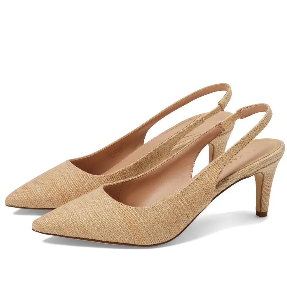 Cole Haan Women's Vandam Sling Pump 65, Natural Raffia, 7.5